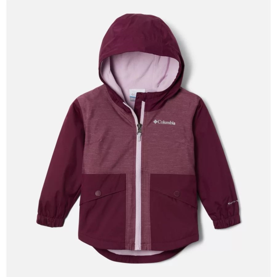 Marionberry/Marionberry Slub Columbia Girls' Toddler Rainy Trails Fleece Lined Jacket