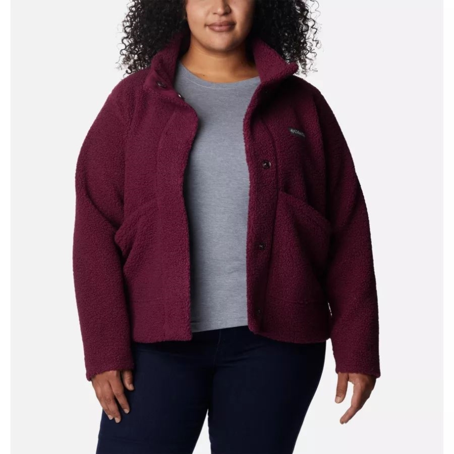 Marionberry Women's Panorama Snap Fleece Jacket Plus Size Columbia