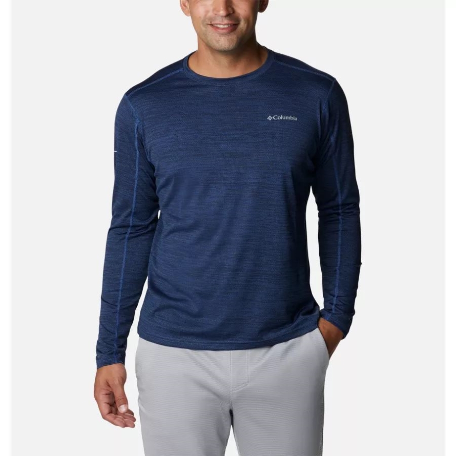 Men's Alpine Chill Zero Long Sleeve Shirt Columbia Collegiate Navy Heather