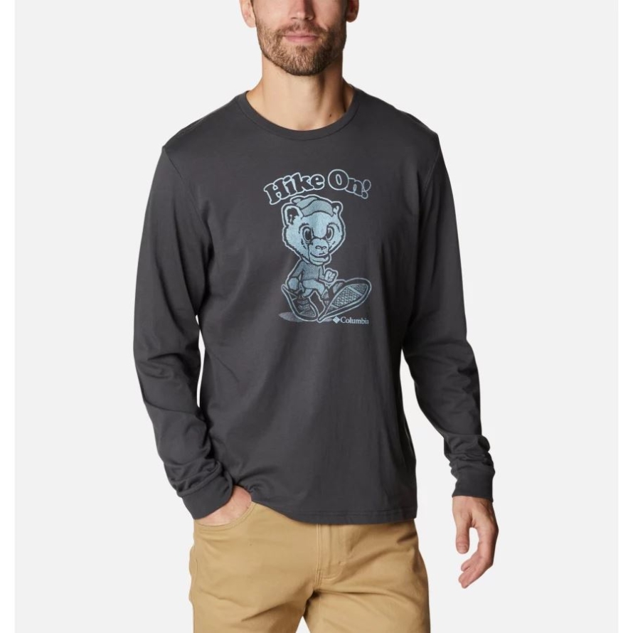 Men's Apres Lifestyle Long Sleeve Graphic T-Shirt Shark/Hiking Grizzly Columbia