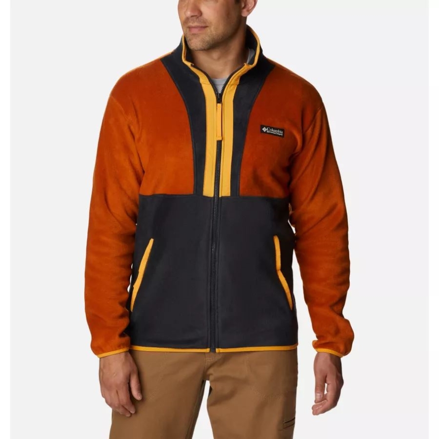 Men's Back Bowl Full Zip Fleece Jacket Warm Copper/Black/Mango Columbia