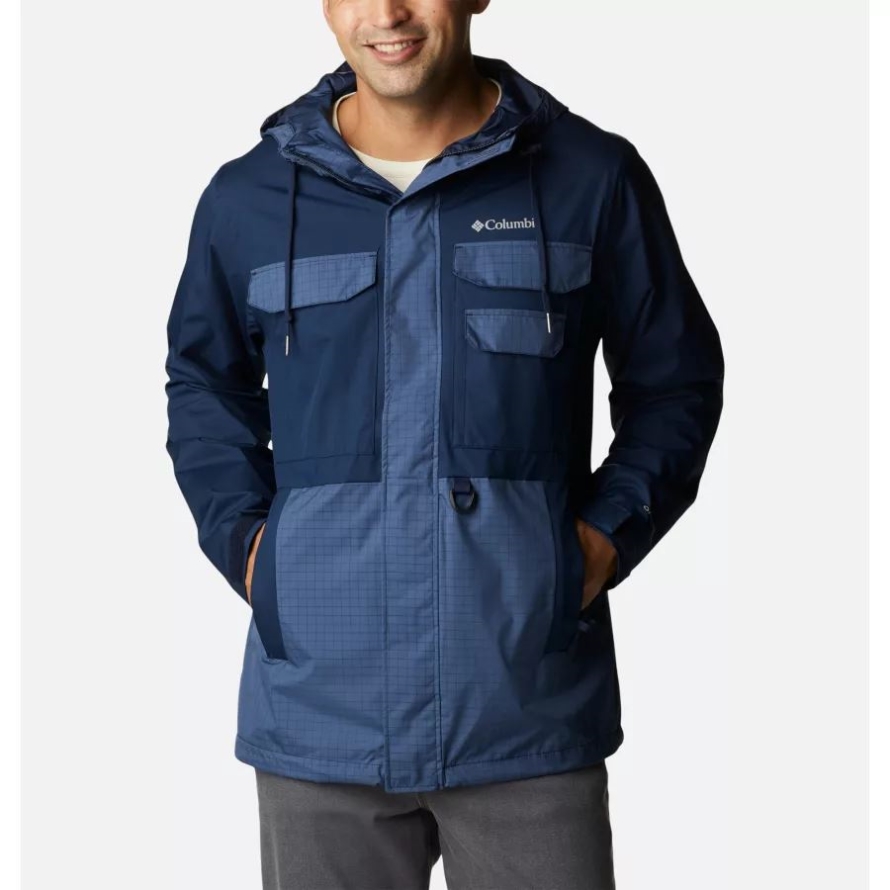 Men's Buckhollow Waterproof Shell Jacket Columbia Collegiate Navy/Dark Mountain Rip Stop
