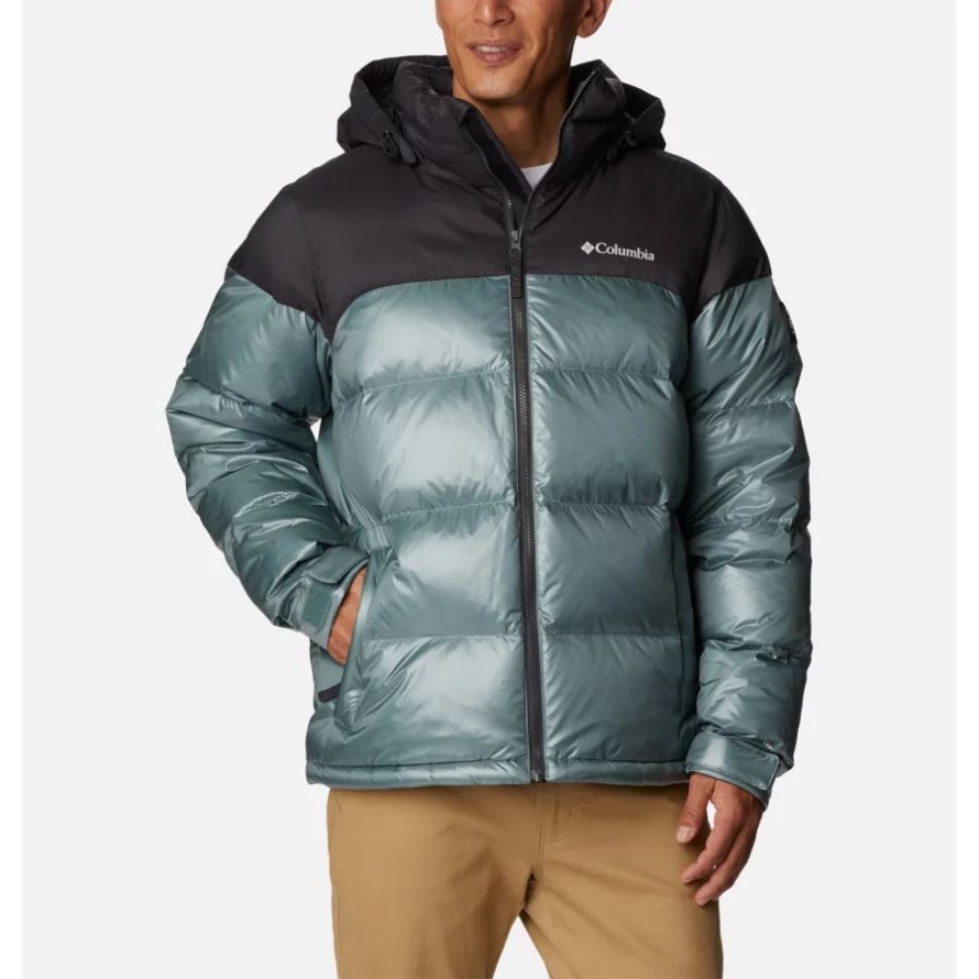 Men's Bulo Point II Hooded Down Puffer Jacket Metal Shiny/Shark Columbia