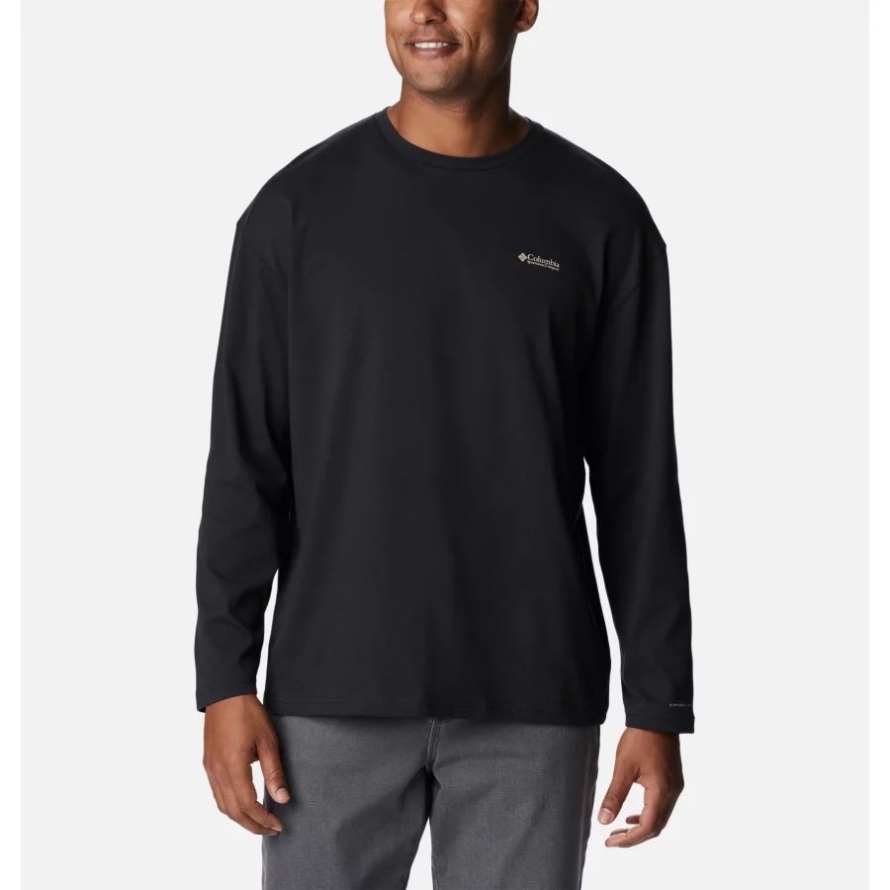 Men's CSC Alpine Way Relaxed Long Sleeve T-Shirt Black/Columbia Gorge Map Columbia