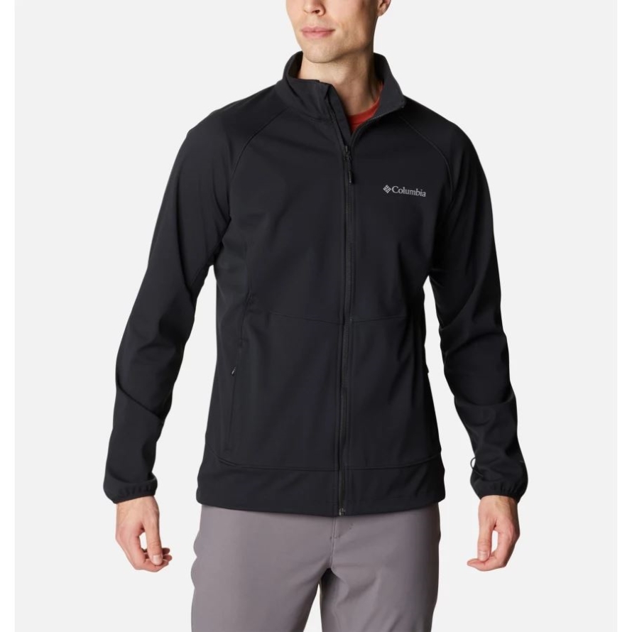 Men's Canyon Meadows Softshell Hooded Walking Jacket Black Columbia