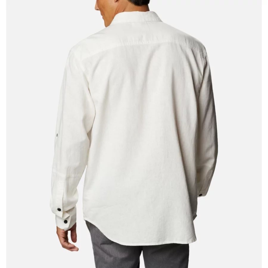 Men's Clarkwall Hemp Chambray Long Sleeve Shirt White Columbia