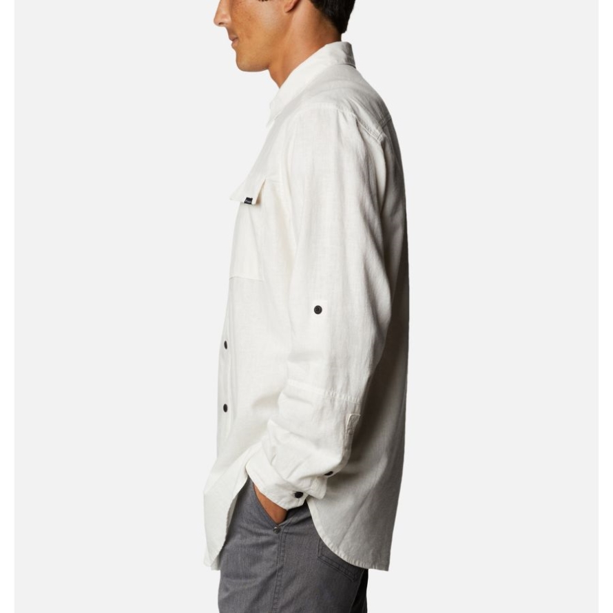 Men's Clarkwall Hemp Chambray Long Sleeve Shirt White Columbia