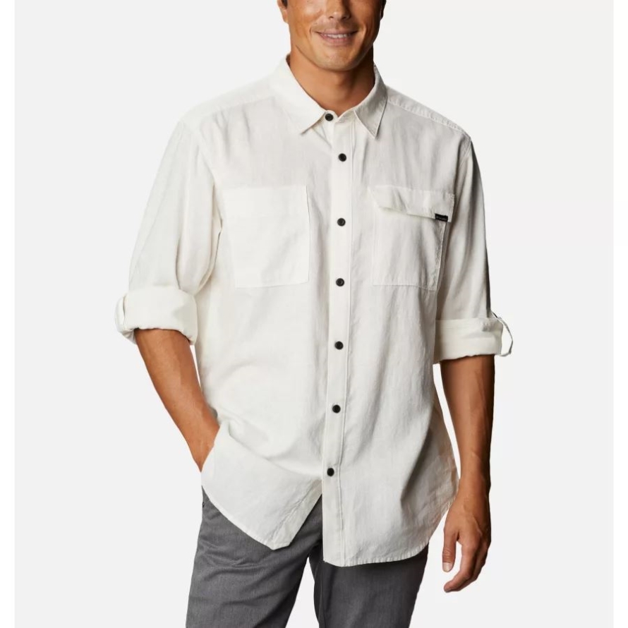 Men's Clarkwall Hemp Chambray Long Sleeve Shirt White Columbia
