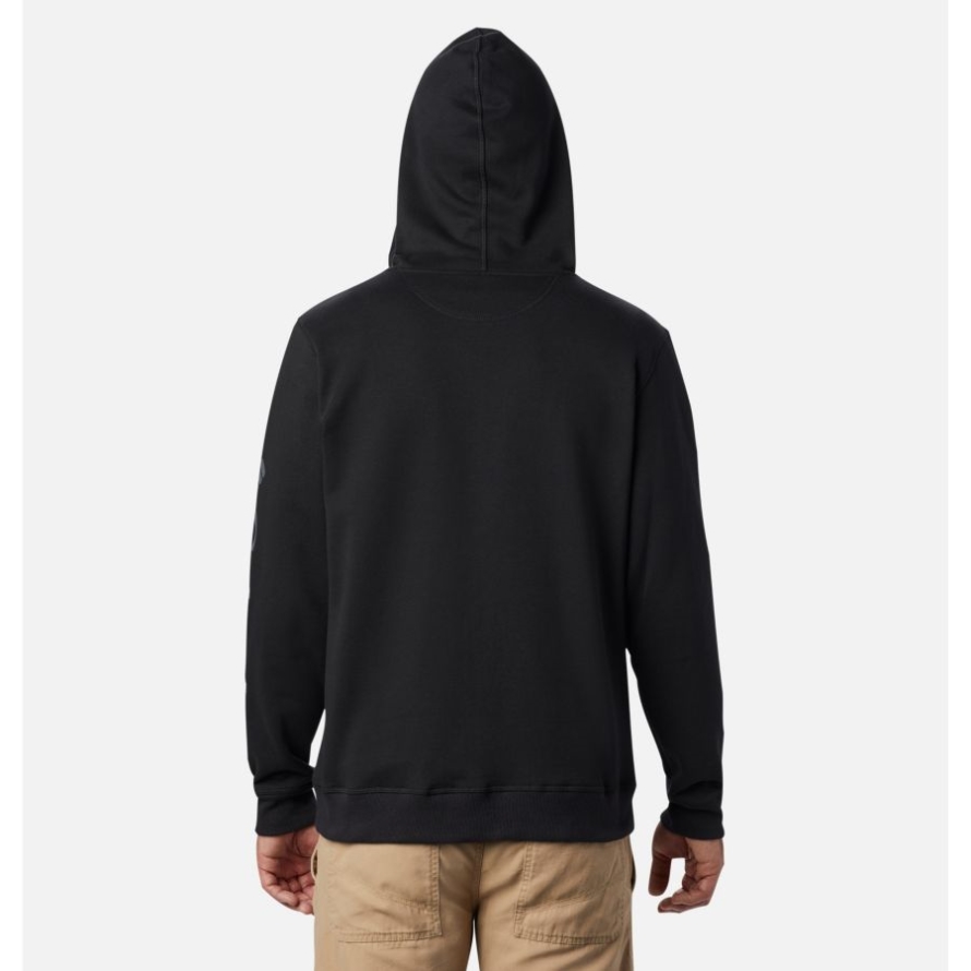 Men's Columbia Logo Full Zip Fleece Hoodie Tall Black/CSC Sleeve Logo Columbia