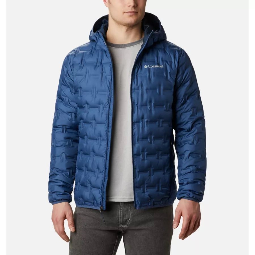 Men's Delta Ridge Down Hooded Jacket Night Tide Columbia