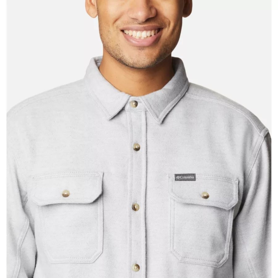 Men's Deschutes River Heavyweight Flannel Shirt Columbia Grey Heather Columbia