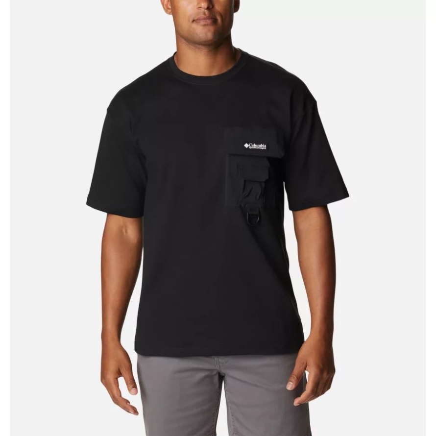 Men's Field Creek Double Knit Short Sleeve Shirt Black Columbia
