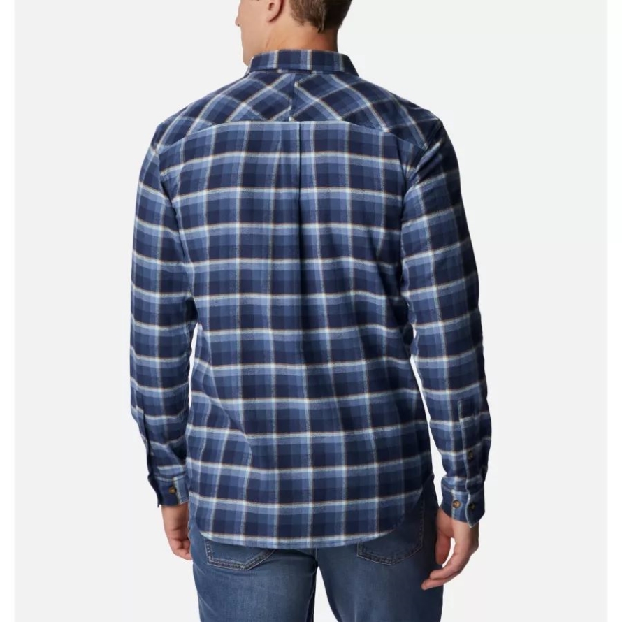 Men's Flare Gun Stretch Flannel Tall Collegiate Navy Shadow Plaid Columbia