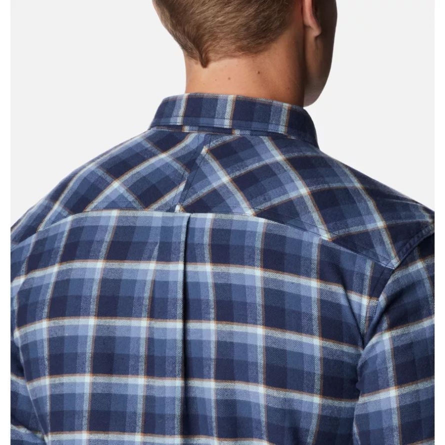 Men's Flare Gun Stretch Flannel Tall Collegiate Navy Shadow Plaid Columbia
