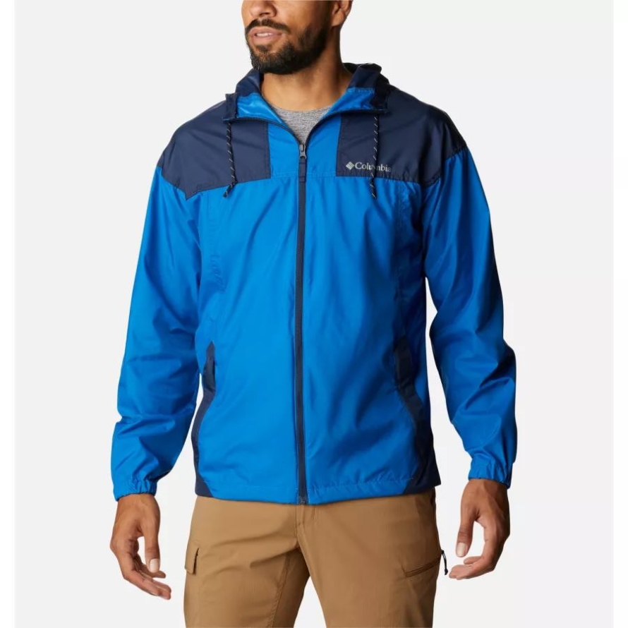 Men's Flash Challenger Windbreaker Jacket Tall Bright Indigo/Collegiate Navy Columbia