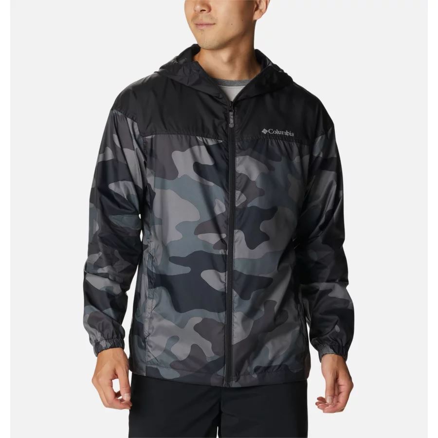 Men's Flash Challenger Windbreaker Novelty Black Mod Camo Print Columbia