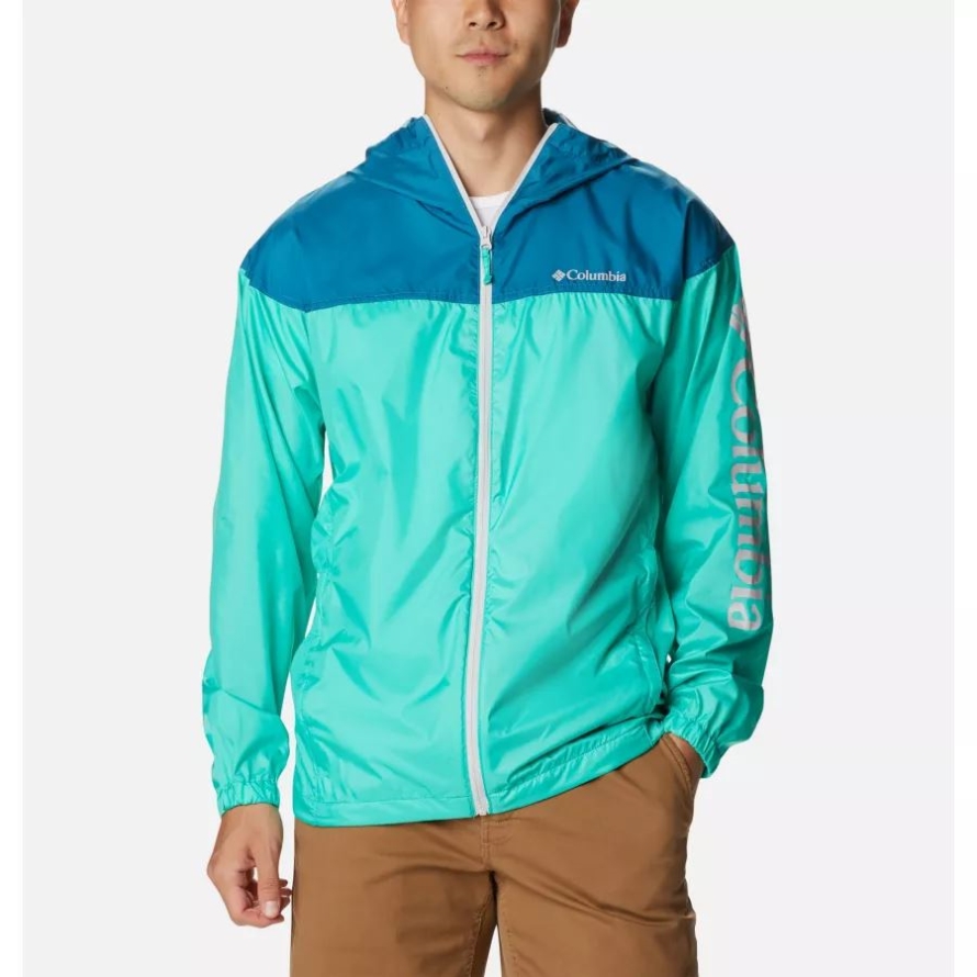 Men's Flash Challenger Windbreaker Novelty Columbia Electric Turquoise/Deep Marine