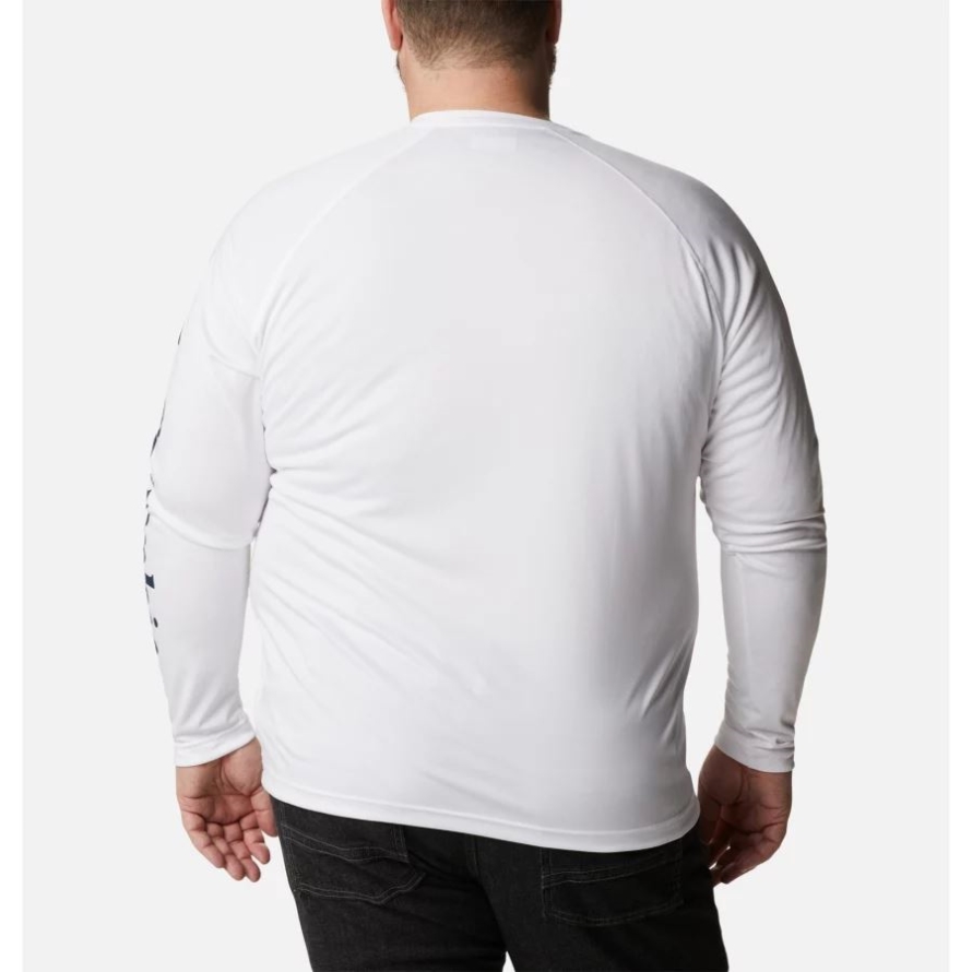 Men's Fork Stream Long Sleeve Shirt Big White/Collegiate Navy Logo Columbia