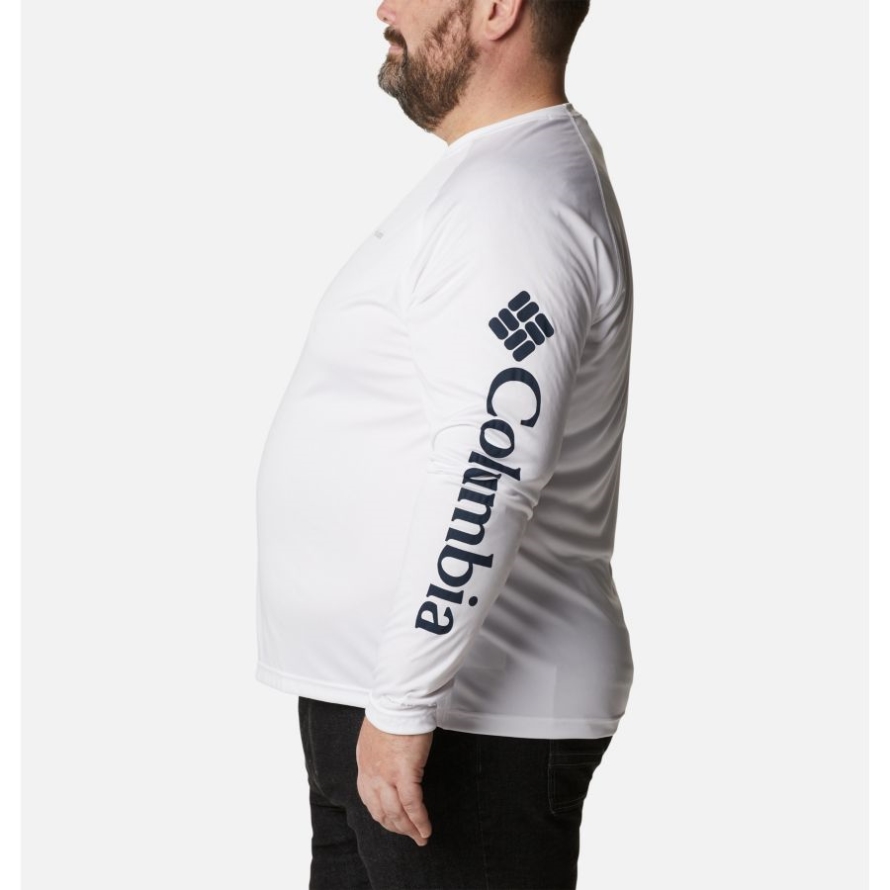 Men's Fork Stream Long Sleeve Shirt Big White/Collegiate Navy Logo Columbia