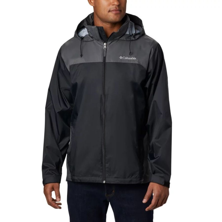 Men's Glennaker Lake Rain Jacket Tall Columbia Black/Grill