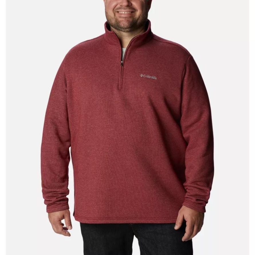 Men's Great Hart Mountain III Half Zip Big Red Jasper Heather Columbia
