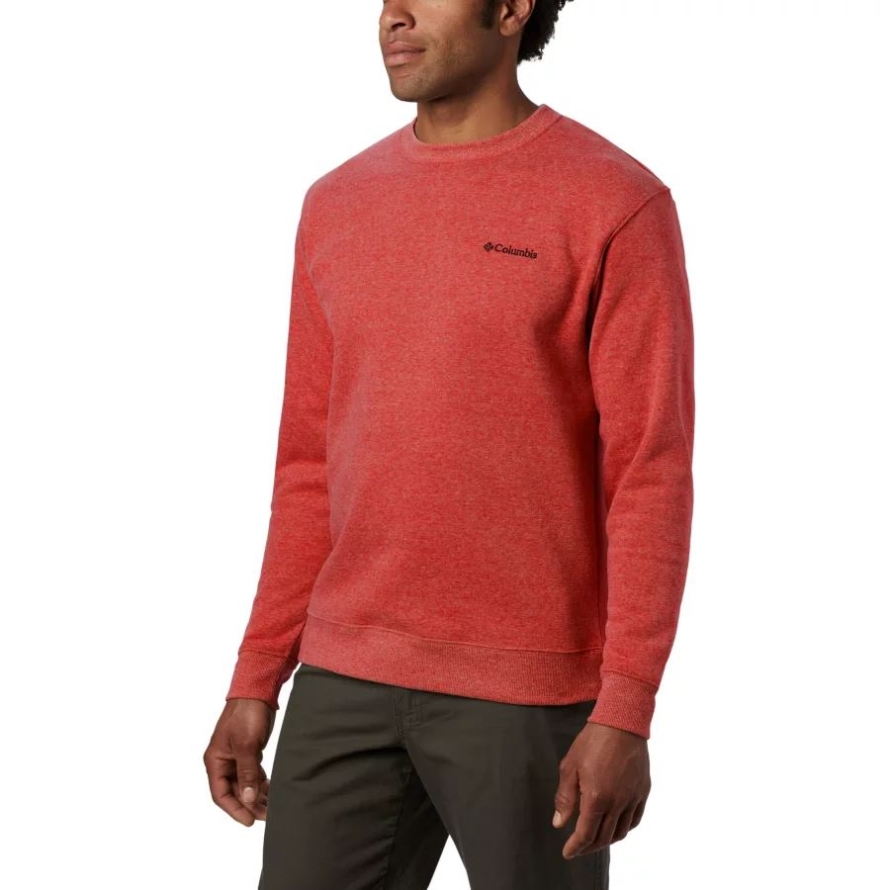 Men's Hart Mountain II Crew Sweatshirt Tall Columbia Red Jasper Heather