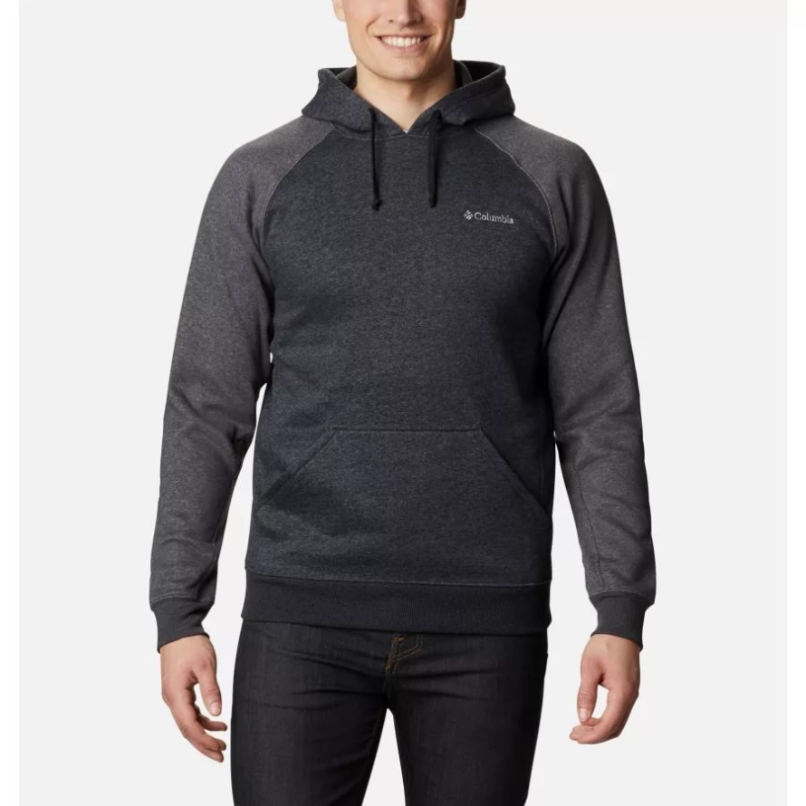 Men's Hart Mountain II Hoodie Tall Black Heather/Shark Heather Columbia