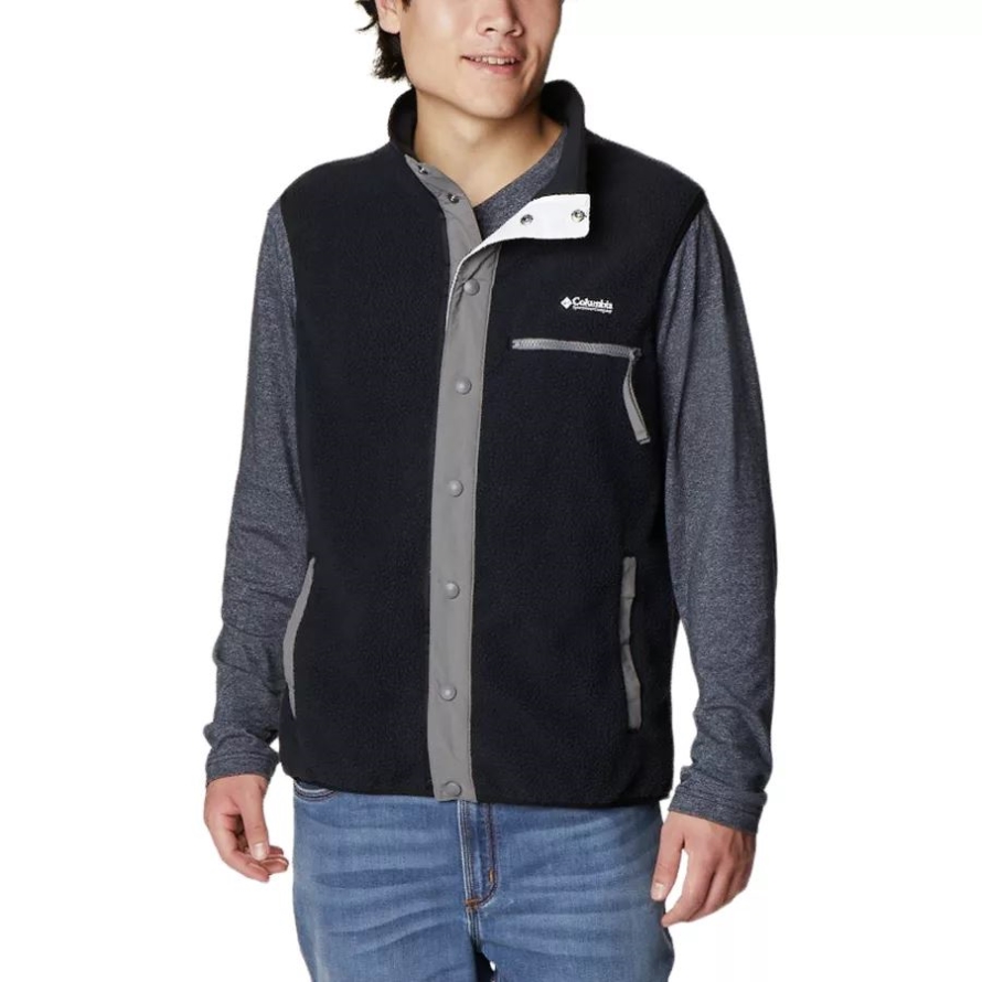 Men's Helvetia Fleece Vest Black/City Grey Columbia
