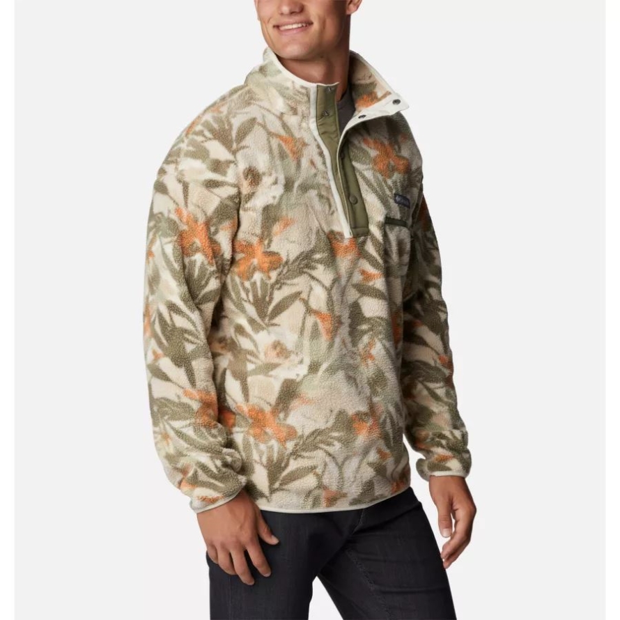 Men's Helvetia Half Snap Fleece Columbia Ancient Fossil Floriculture