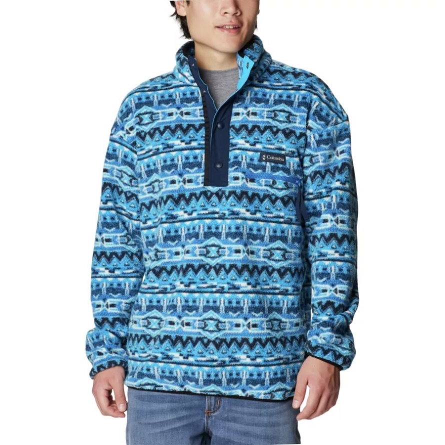 Men's Helvetia Streetwear Fleece Columbia Bright Indigo 80s Stripe Print
