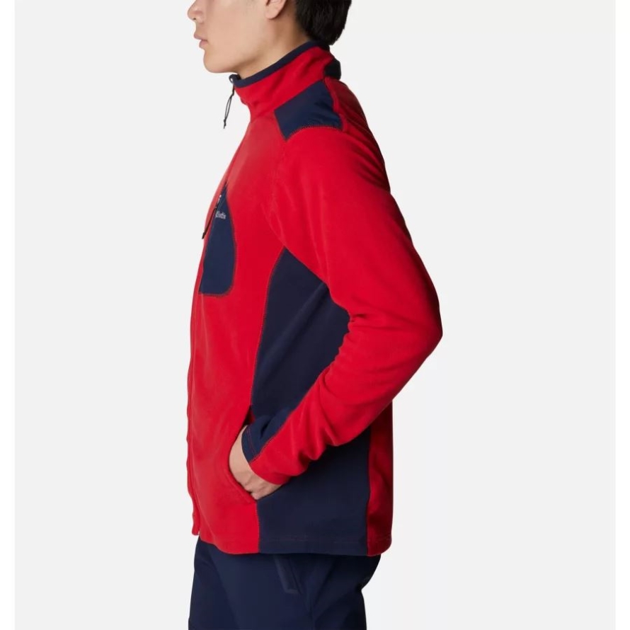 Men's Klamath Range Full Zip Fleece Jacket Columbia Mountain Red/Collegiate Navy