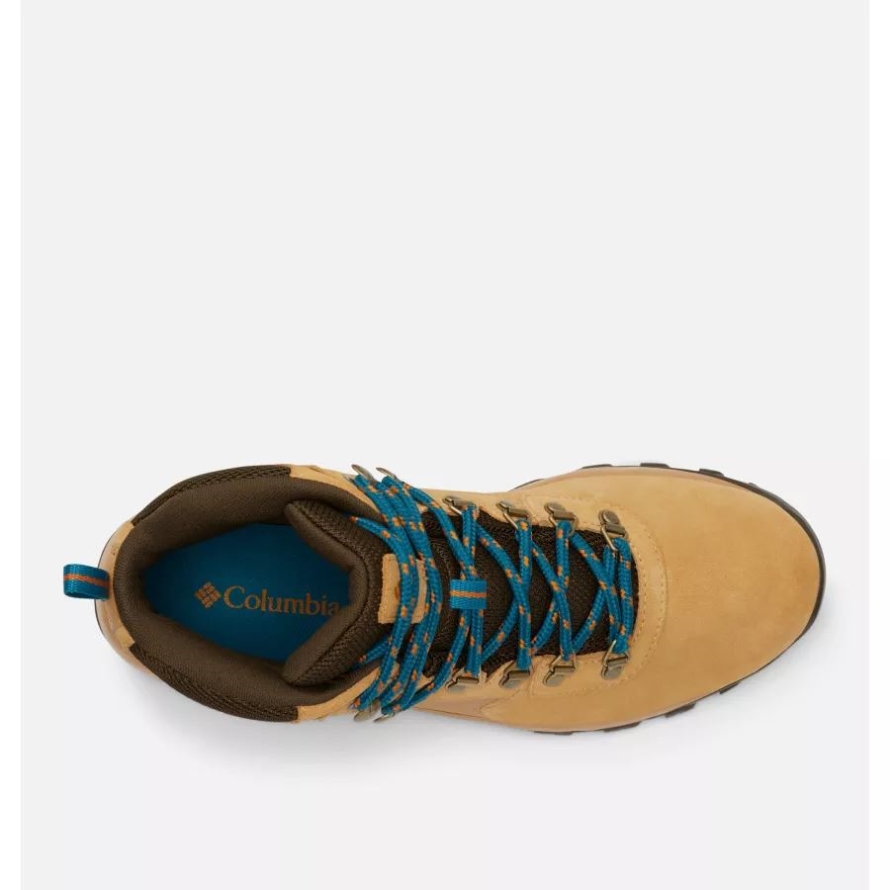 Men's Newton Ridge Plus II Suede Waterproof Hiking Boot Columbia Curry/Aegean Blue