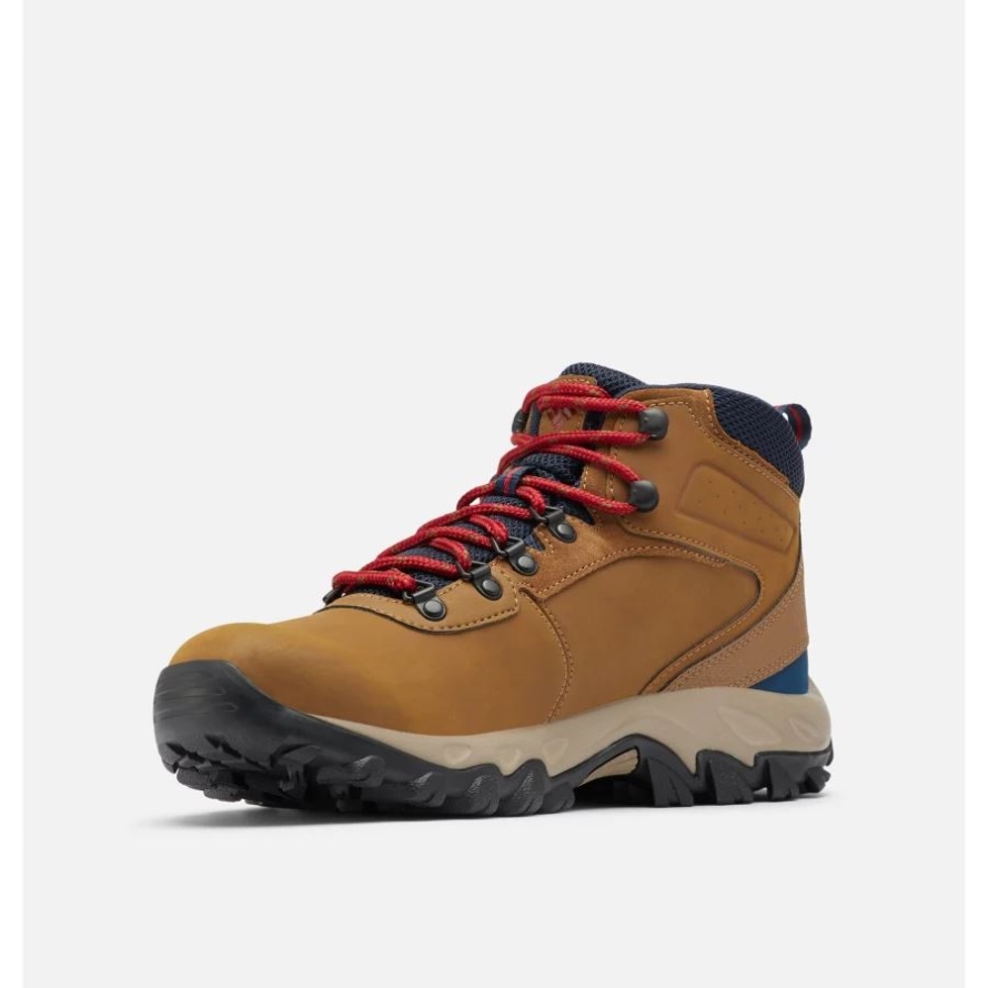 Men's Newton Ridge Plus II Waterproof Hiking Boot Light Brown/Red Velvet Columbia