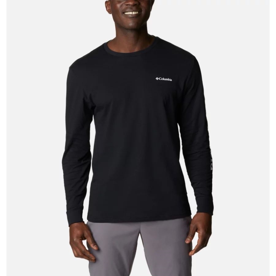 Men's North Cascades Long Sleeve Tee Shirt Columbia Black