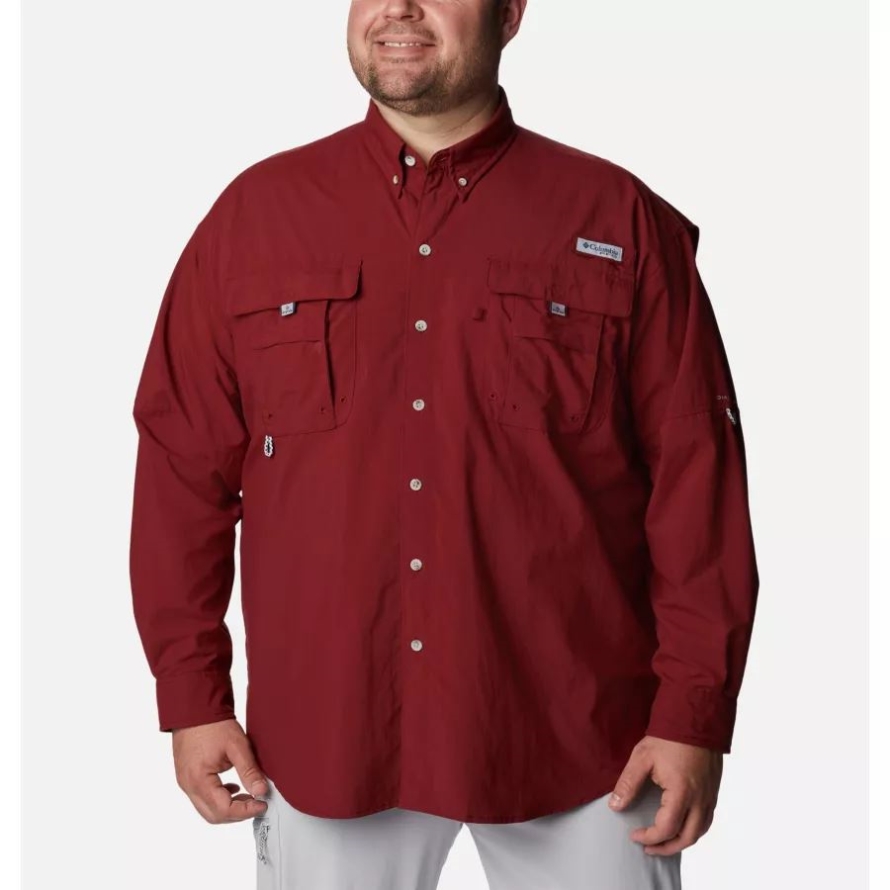 Men's PFG Bahama II Long Sleeve Shirt Big Columbia Red Jasper