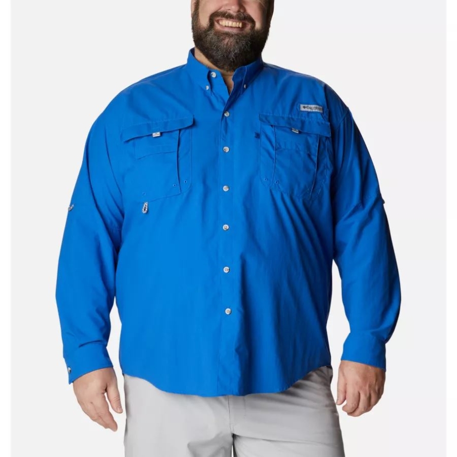 Men's PFG Bahama II Long Sleeve Shirt Big Columbia Vivid Blue