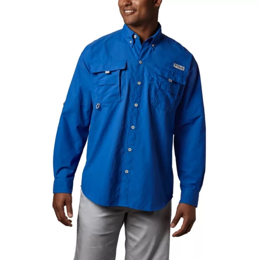 Men's PFG Bahama II Long Sleeve Shirt Columbia Vivid Blue