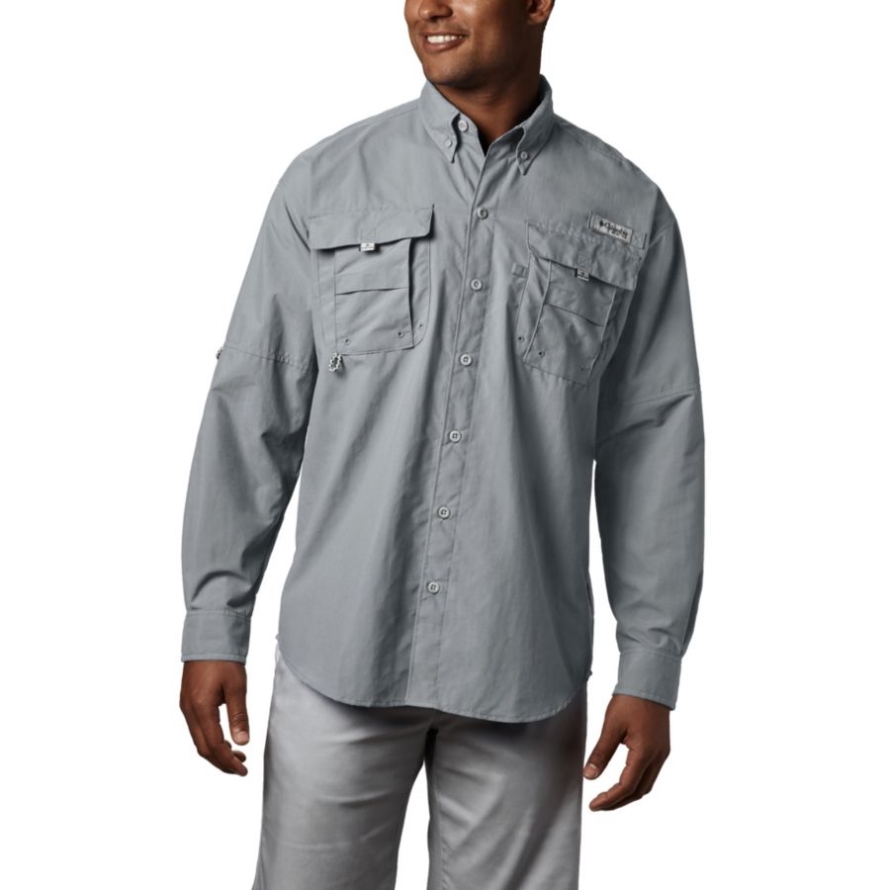 Men's PFG Bahama II Long Sleeve Shirt Cool Grey Columbia