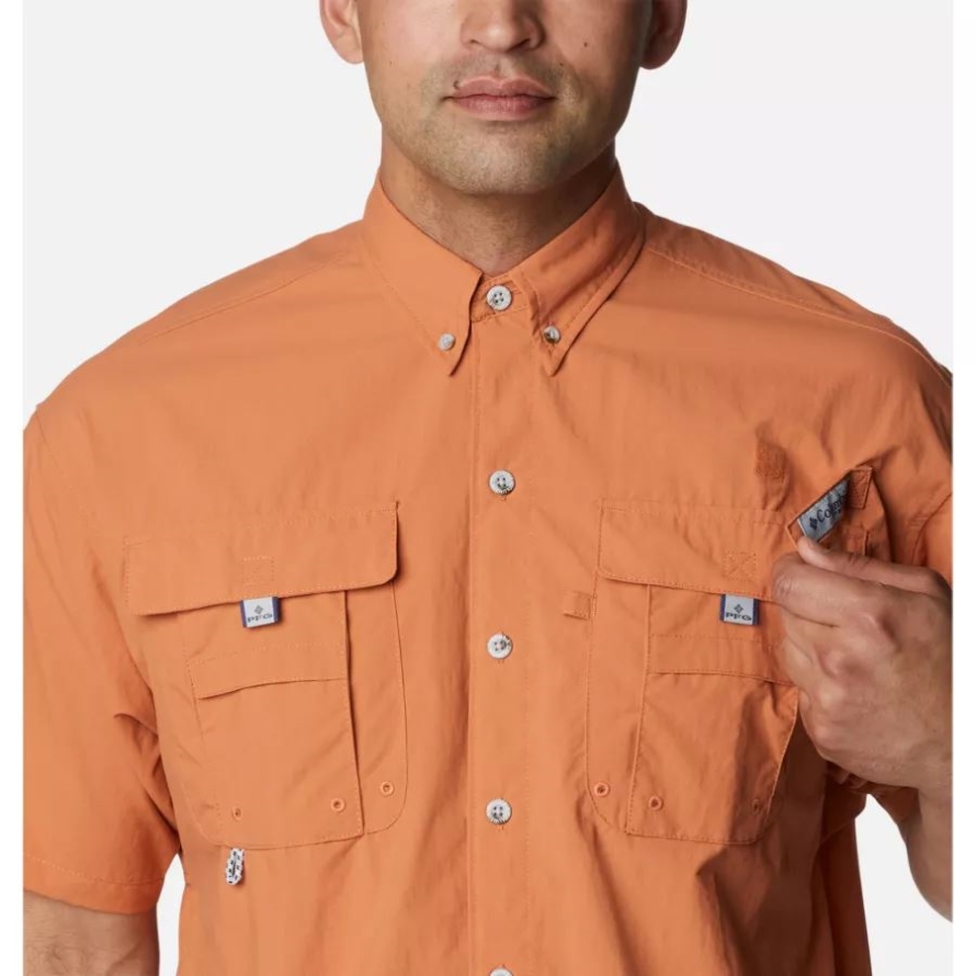 Men's PFG Bahama II Short Sleeve Shirt Columbia Island Orange