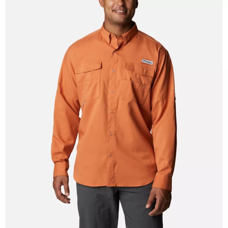 Men's PFG Blood and Guts IV Woven Long Sleeve Shirt Island Orange Columbia