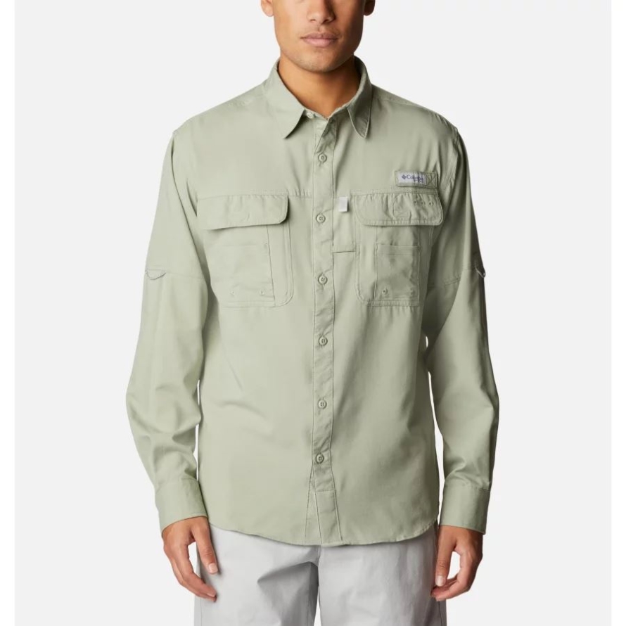 Men's PFG Drift Guide Woven Long Sleeve Shirt Safari Columbia