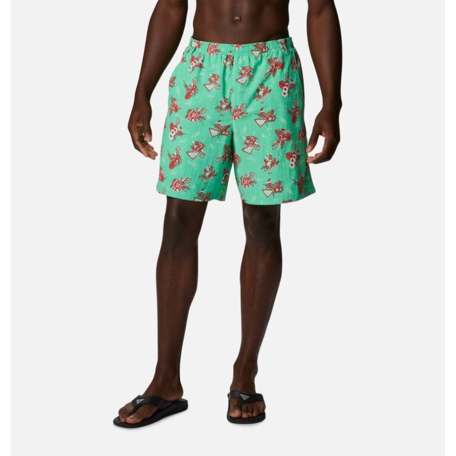Men's PFG Super Backcast Water Shorts Light Jade Lite Me Up Print Columbia