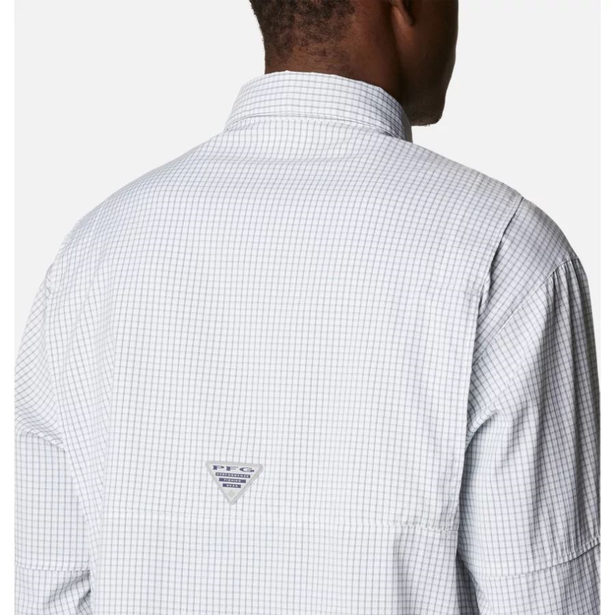 Men's PFG Super Tamiami Long Sleeve Shirt Columbia Metal Gingham