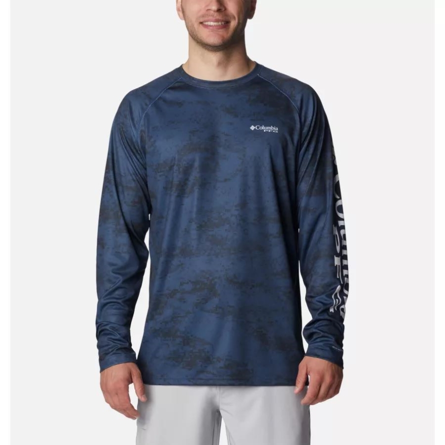Men's PFG Super Terminal Tackle Long Sleeve Shirt Carbon PFG Camo Columbia