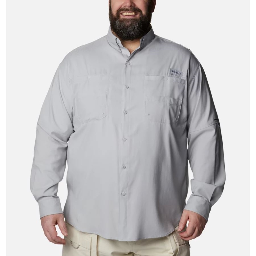 Men's PFG Tamiami II Long Sleeve Shirt Big Cool Grey Columbia