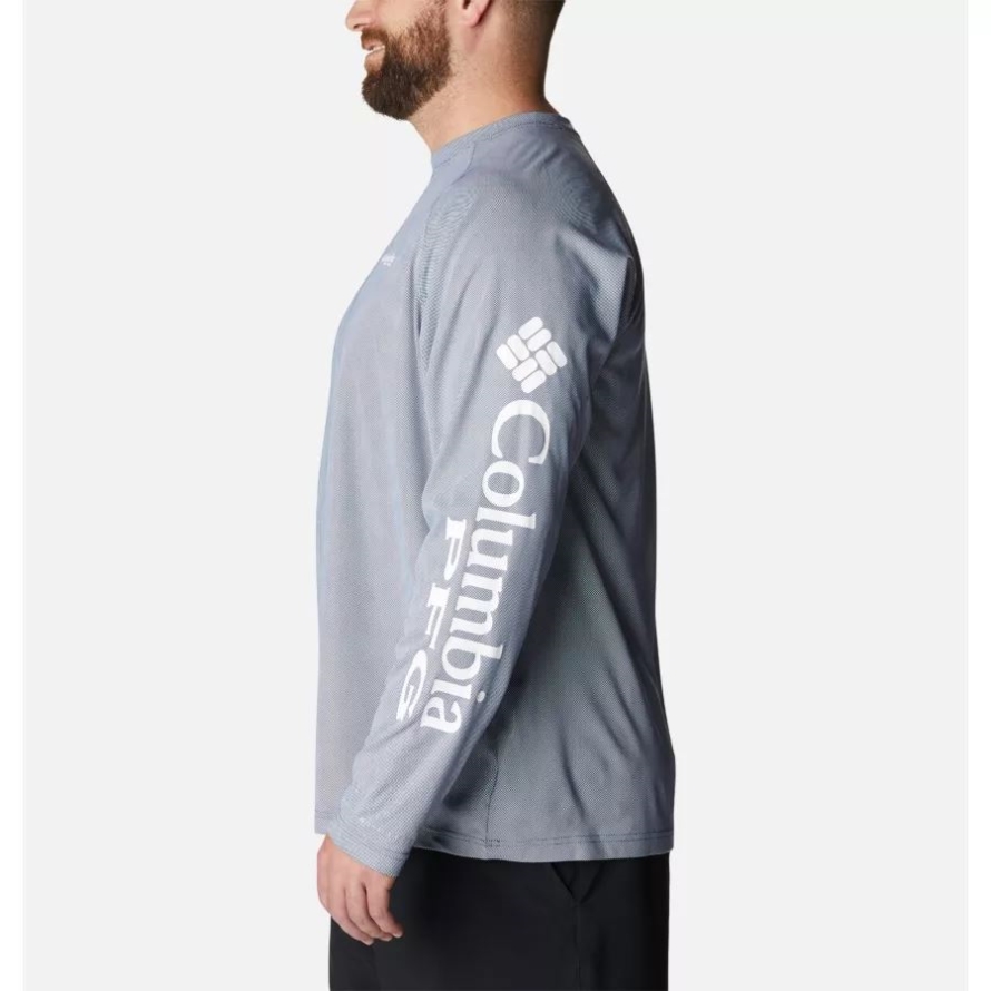 Men's PFG Terminal Deflector Long Sleeve Shirt Big Carbon/White Columbia