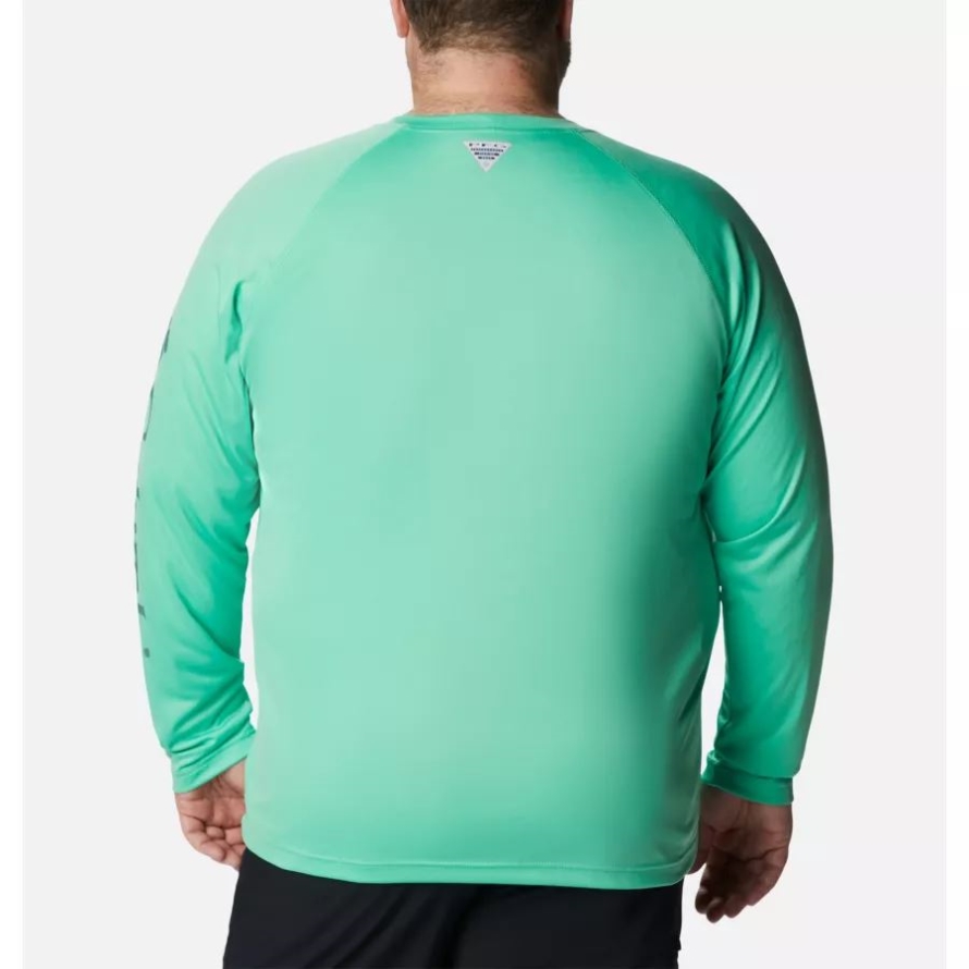 Men's PFG Terminal Tackle Long Sleeve Shirt Big Columbia Light Jade/Metal Logo
