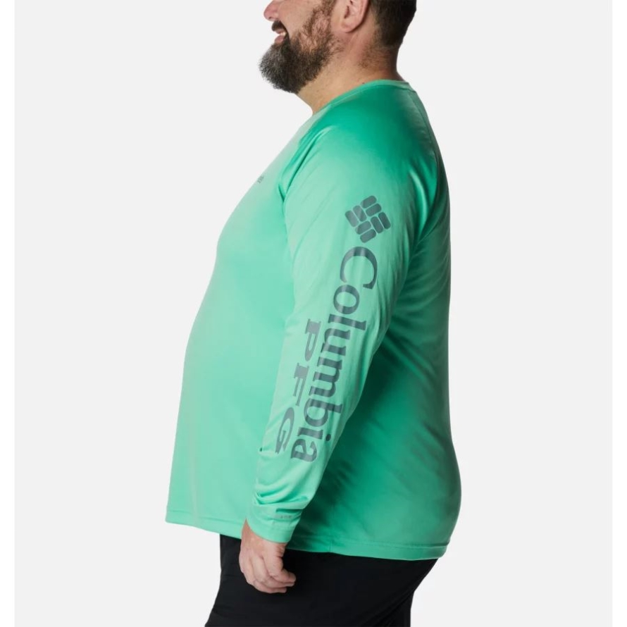 Men's PFG Terminal Tackle Long Sleeve Shirt Big Columbia Light Jade/Metal Logo