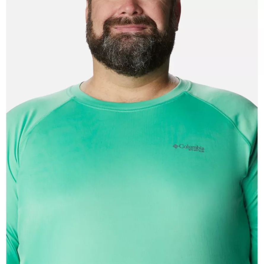 Men's PFG Terminal Tackle Long Sleeve Shirt Big Columbia Light Jade/Metal Logo