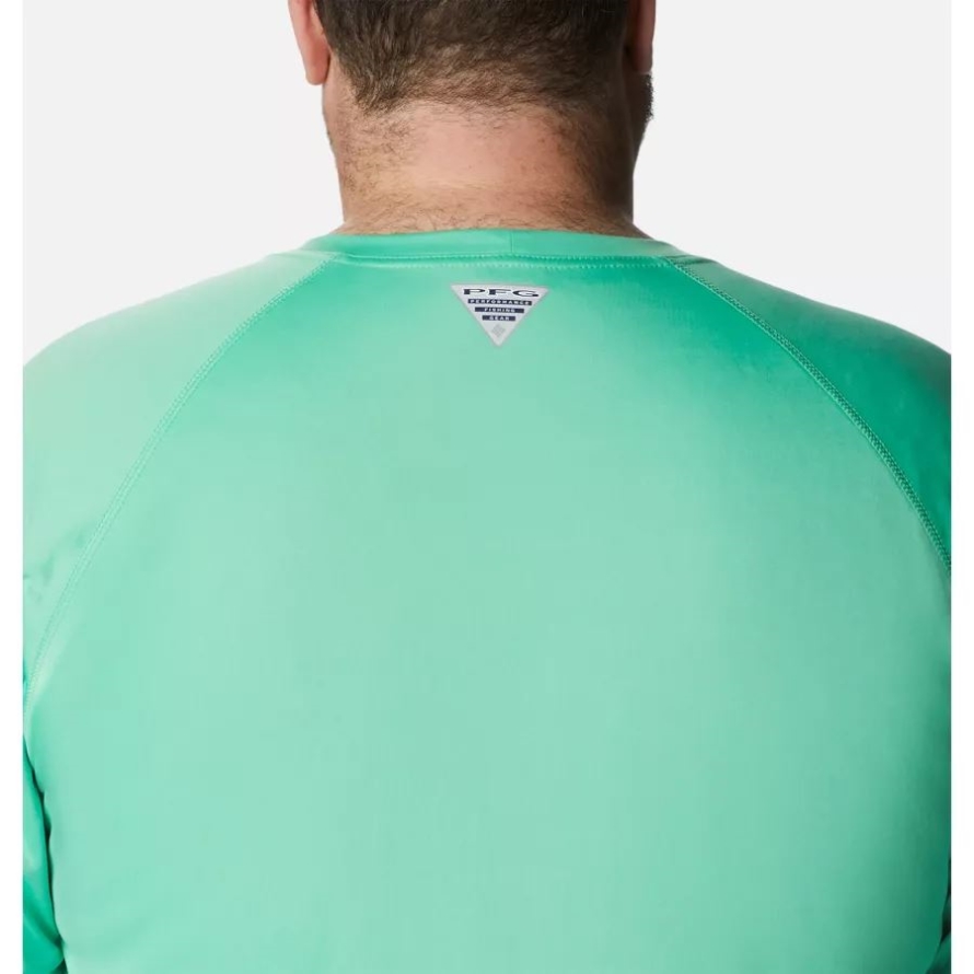 Men's PFG Terminal Tackle Long Sleeve Shirt Big Columbia Light Jade/Metal Logo
